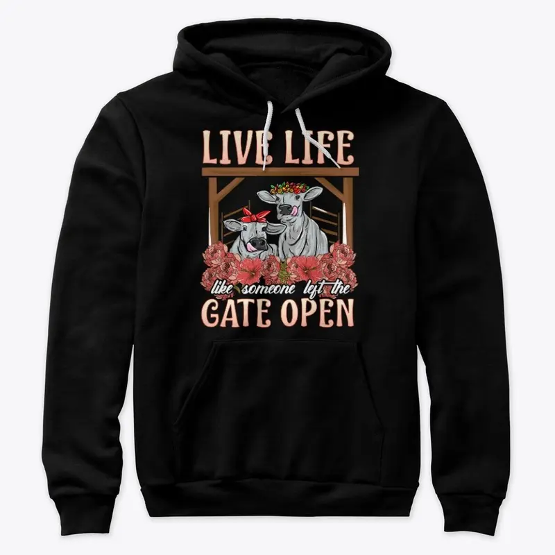 Funny Cow Lover Gift, Left The Gate Open