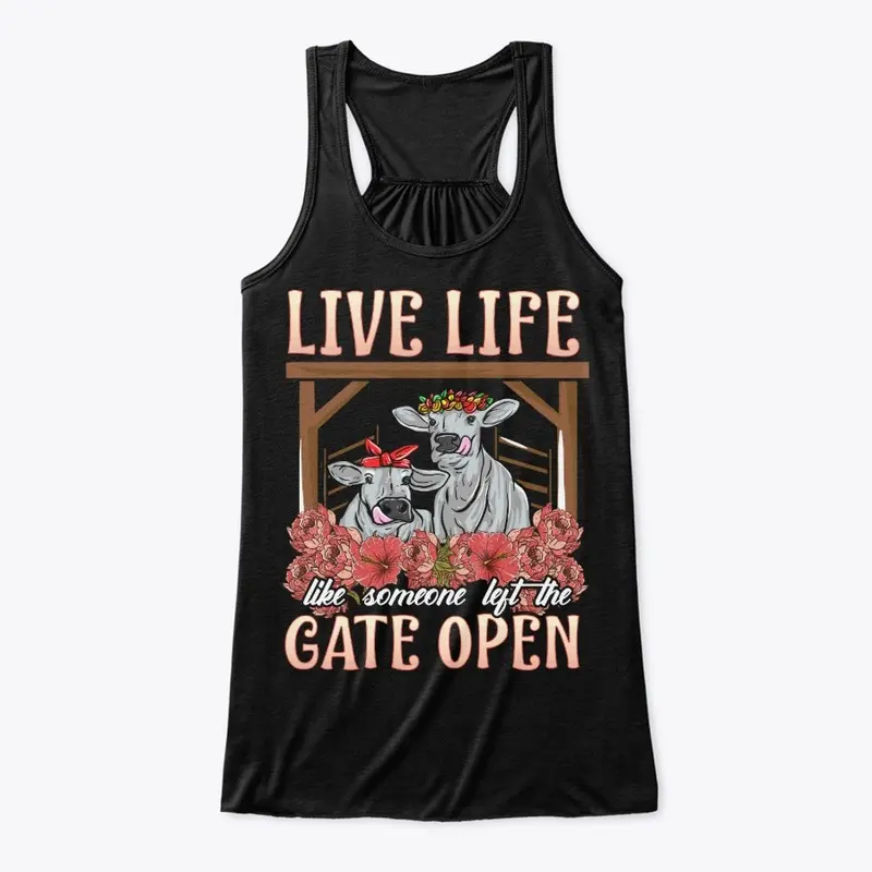 Funny Cow Lover Gift, Left The Gate Open