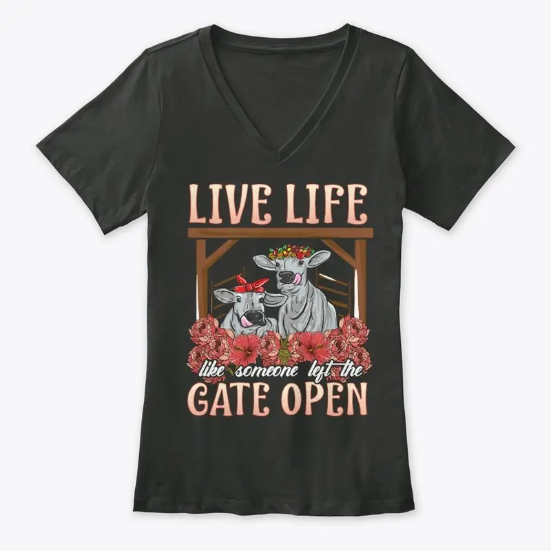 Funny Cow Lover Gift, Left The Gate Open