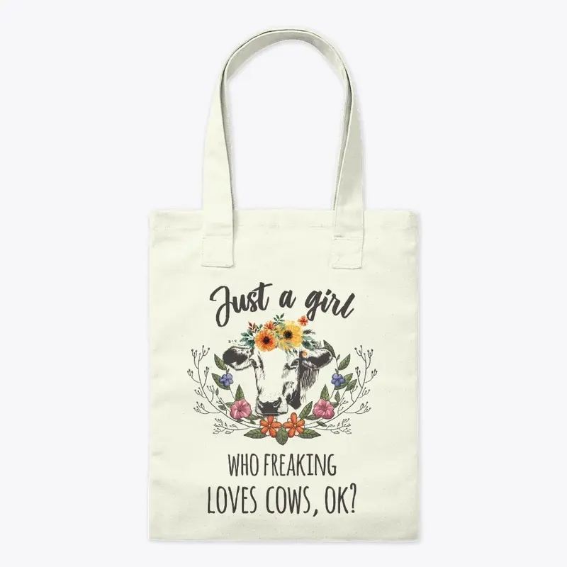 Just Girl Freaking Loves Cows Boho Style