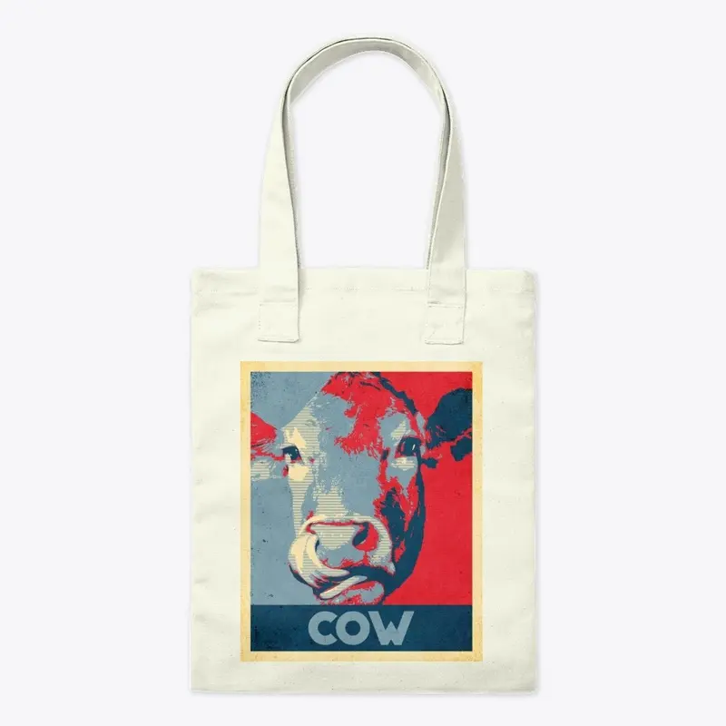 Cool Cow Propaganda Poster Style