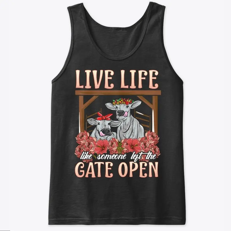 Funny Cow Lover Gift, Left The Gate Open