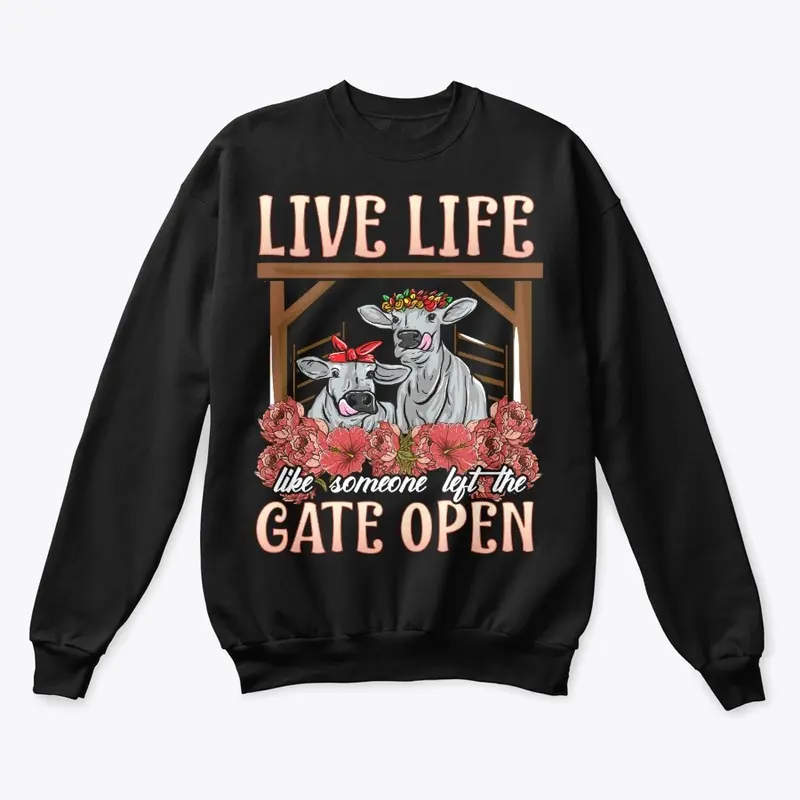 Funny Cow Lover Gift, Left The Gate Open